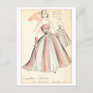 Cartão Postal Vintage Fashion Design para o palhaço noturno