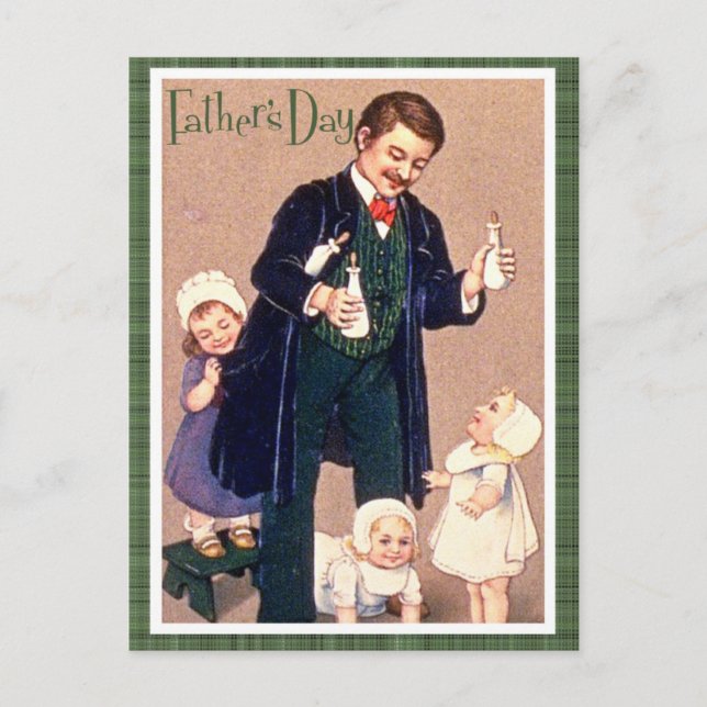Cartão Postal Vintage Father's Day (Frente)