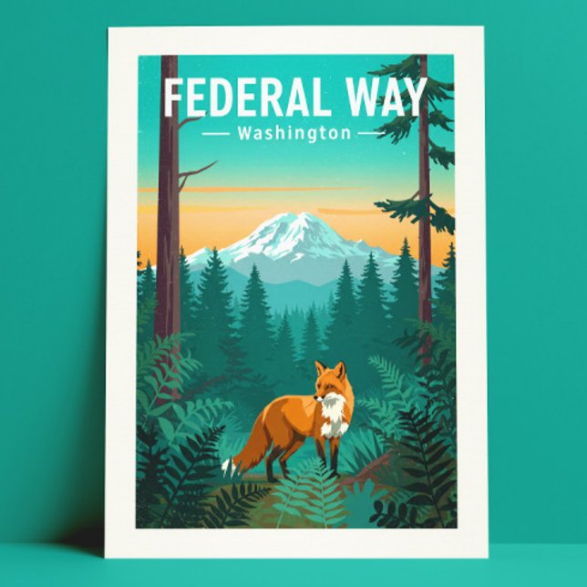 Cartão Postal Vintage Federal Way Washington (Criador carregado)