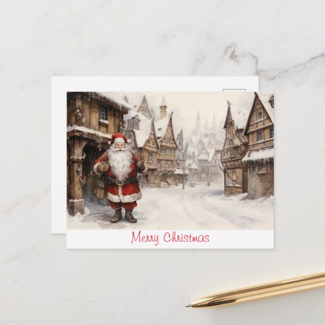 Cartão Postal Vintage Felry Christmas (Frente/Verso In Situ)