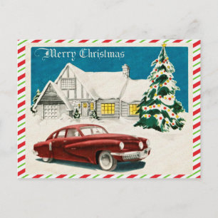 Cartão Postal Vintage Felry Christmas