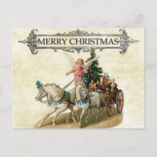Cartão Postal Vintage Felry Christmas Angel
