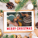 Cartão Postal Vintage Felry Christmas Retro Typografia | Vermelh<br><div class="desc">Vintage Felry Christmas Retro Typografia | Cartão-postal vermelho. Personalize todos os campos de texto para trazer um toque especial ao seu papel de carta de feriado.</div>