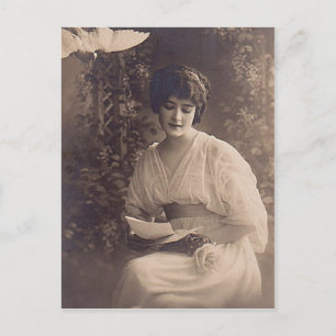Cartão Postal Vintage Female Fotografia