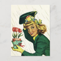 Cartão postal Vintage - Festa de chá Retroativo -