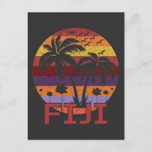 Cartão Postal Vintage Fiji Summer Beach Viagem