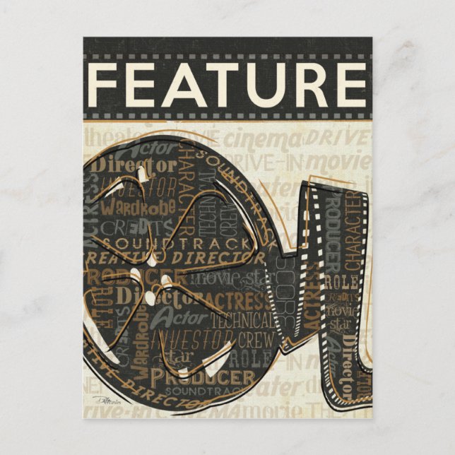 Cartão Postal Vintage Film Reel (Frente)