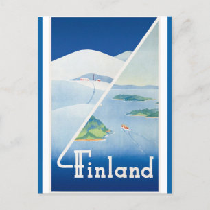 Cartão Postal Vintage Finlândia Viagem
