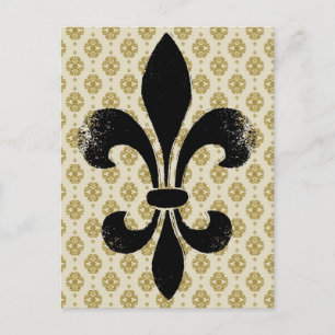 Cartão Postal Vintage Fleur de lis