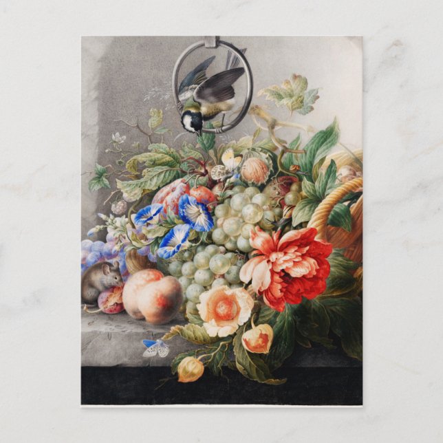 Cartão Postal Vintage Floral (Frente)