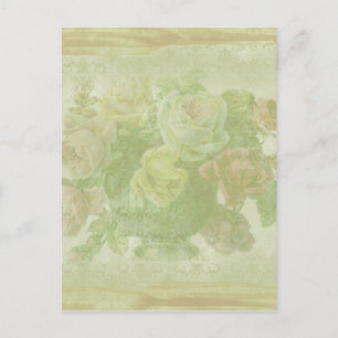 Cartão Postal Vintage Floral Background