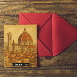 Cartão Postal Vintage Florence Italy Duomo Viagem