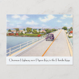 Cartão Postal Vintage Florida - imagem postal Pigeon Key