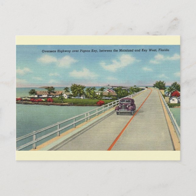 Cartão postal Vintage Florida Keys (Frente)