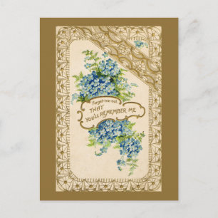 Cartão Postal Vintage Forget-Me-Not