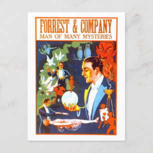 Cartão Postal Vintage Forrest & Co. Advertisement para o Mágico