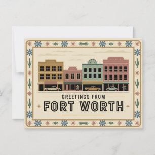 Cartão postal Vintage Fort Worth Saudações