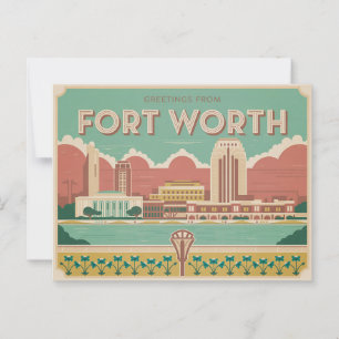 Cartão postal Vintage Fort Worth Saudações