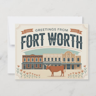 Cartão postal Vintage Fort Worth Saudações