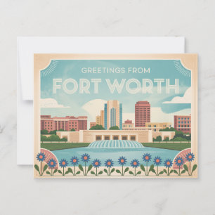 Cartão postal Vintage Fort Worth Saudações