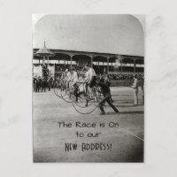 Vintage Foto de Novo Endereço Race de Bicicleta