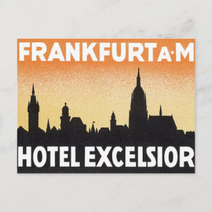 Cartão Postal Vintage Frankfurt Germany Hotel
