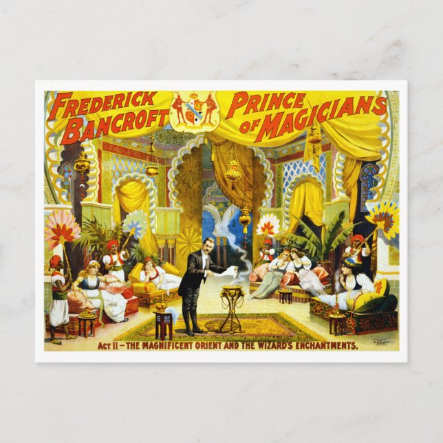 Cartão Postal Vintage Frederick Bancroft Príncipe dos Magicianos (Frente)