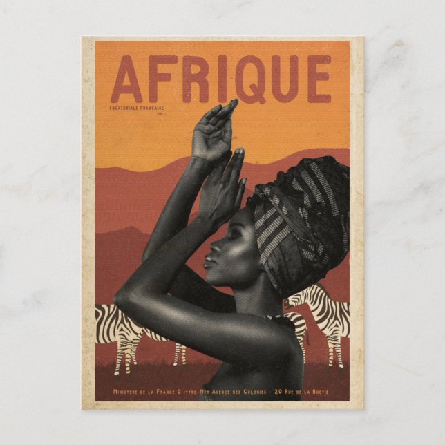 Cartão Postal Vintage French Africa viagem (Frente)