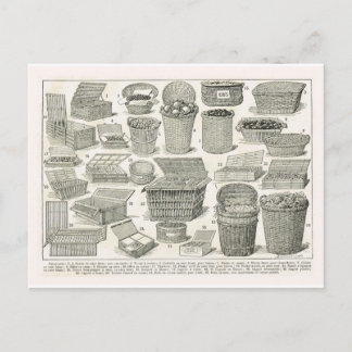 Cartão Postal Vintage French Baskets