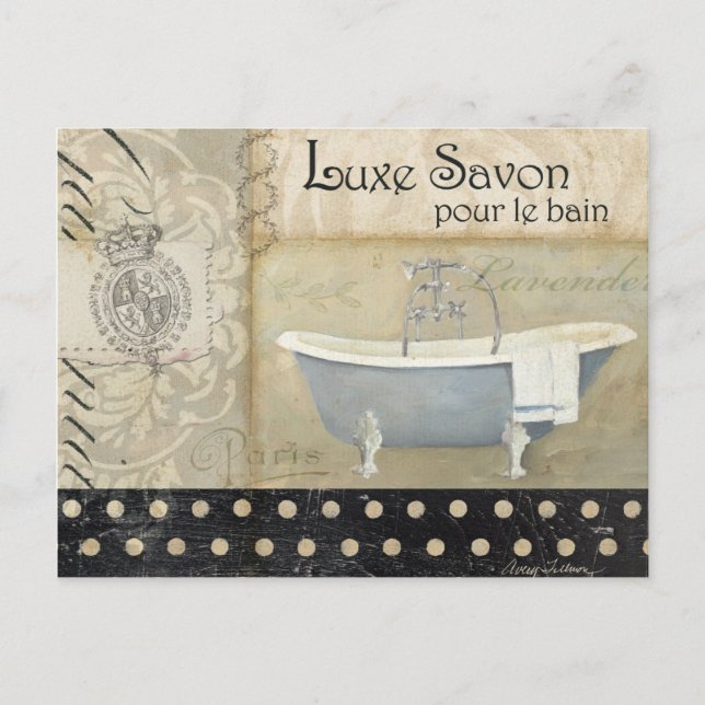 Cartão Postal Vintage French Bath (Frente)