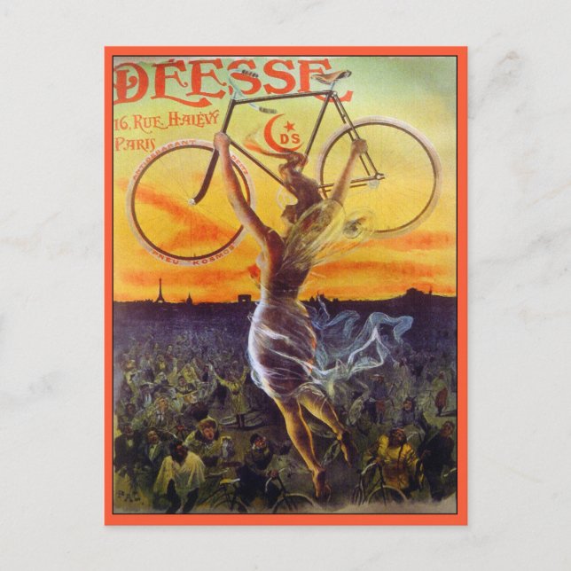 Cartão postal: Vintage French Bicycle Art (Frente)