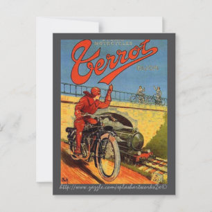 Cartão Postal "Vintage French Motorcycle Ad"