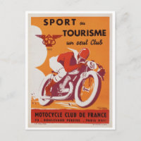 Cartão postal - Vintage French Motorcycle Poster