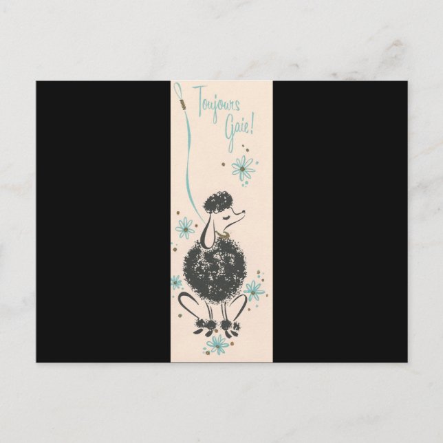 Cartão Postal Vintage French Poodle (Frente)