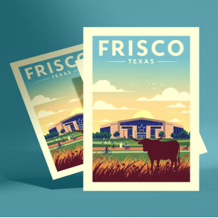 Cartão Postal Vintage Frisco Texas