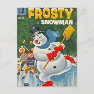 Cartão Postal Vintage Frosty em Skates