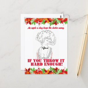 Cartão Postal Vintage Funny Sarcastic Line Art Mulher