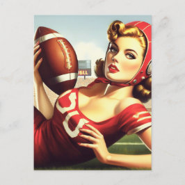 Cartão Postal Vintage Futebol Girl