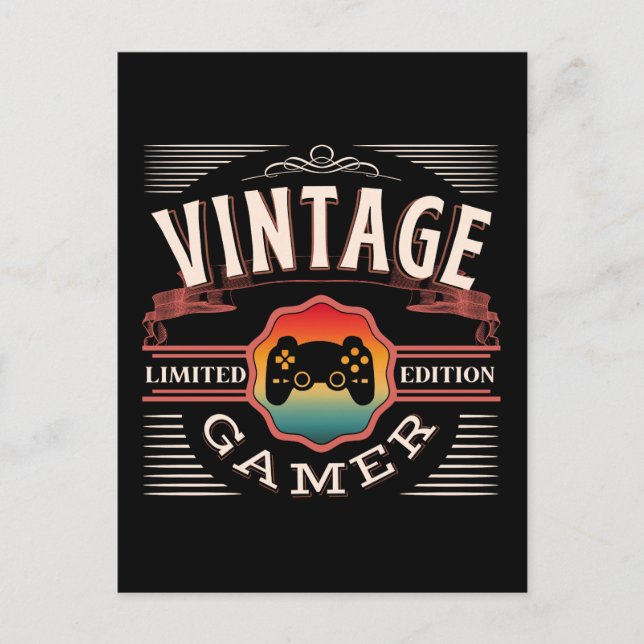 CARTÃO POSTAL VINTAGE GAMER LIMITED EDITION (Frente)