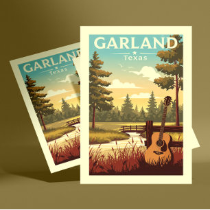 Cartão Postal Vintage Garland Texas
