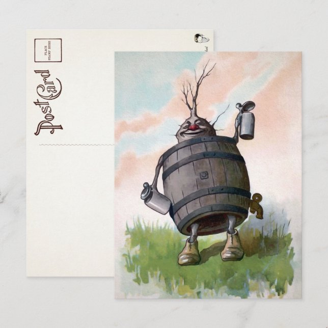 Cartão postal Vintage German Beer Keg  (Frente/Verso)