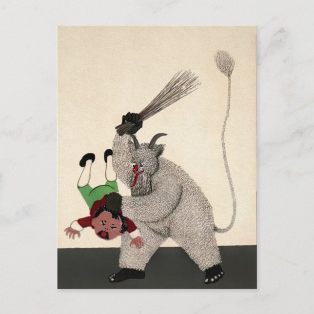 Cartão Postal Vintage German Krampus (Frente)