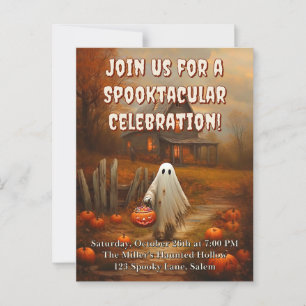 Cartão Postal Vintage Ghost Halloween Truque ou Tratar