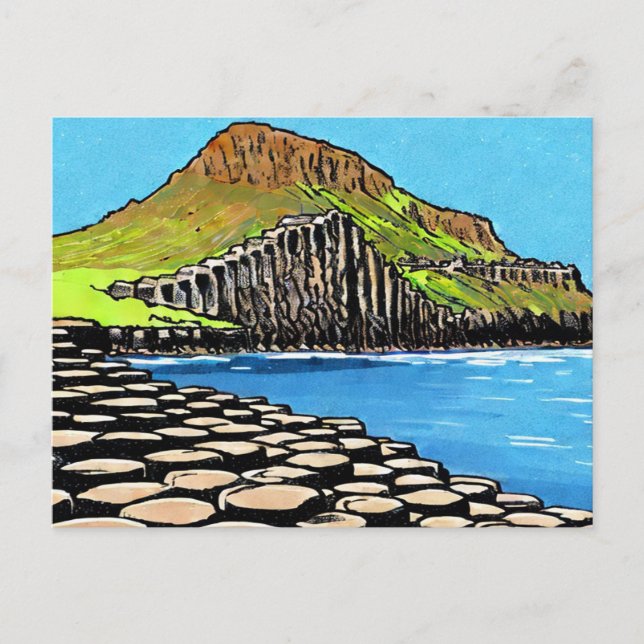Cartão Postal Vintage Giants Causeway Antrim Coast (Frente)