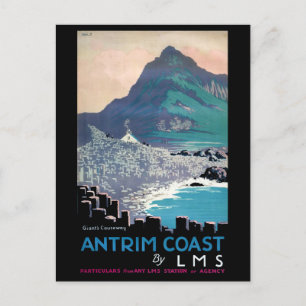 Cartão Postal Vintage Giants Causeway Antrim Coast Irlanda