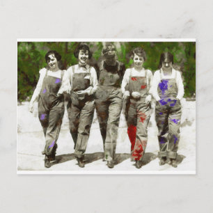 Cartão Postal Vintage Girls - Arte Divertida e Feminista