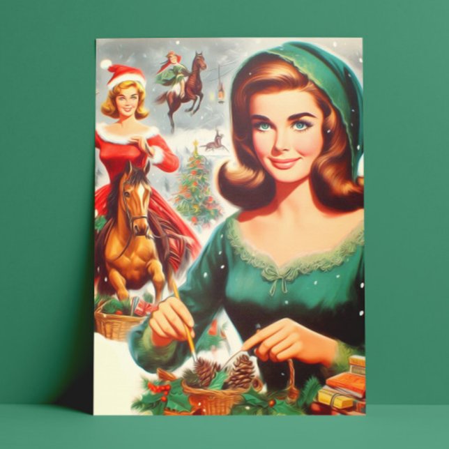Cartão Postal Vintage Girls Christmas  (Criador carregado)