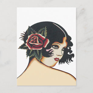 Cartão Postal Vintage Girly Girl