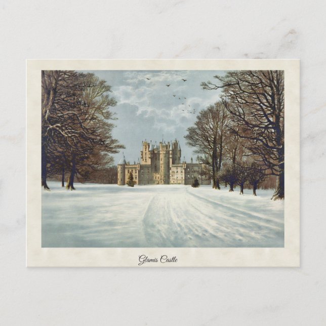 Cartão Postal Vintage Glamis Castle Forfar Scotland (Frente)