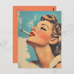 Cartão Postal Vintage Glamor Smoking Ad